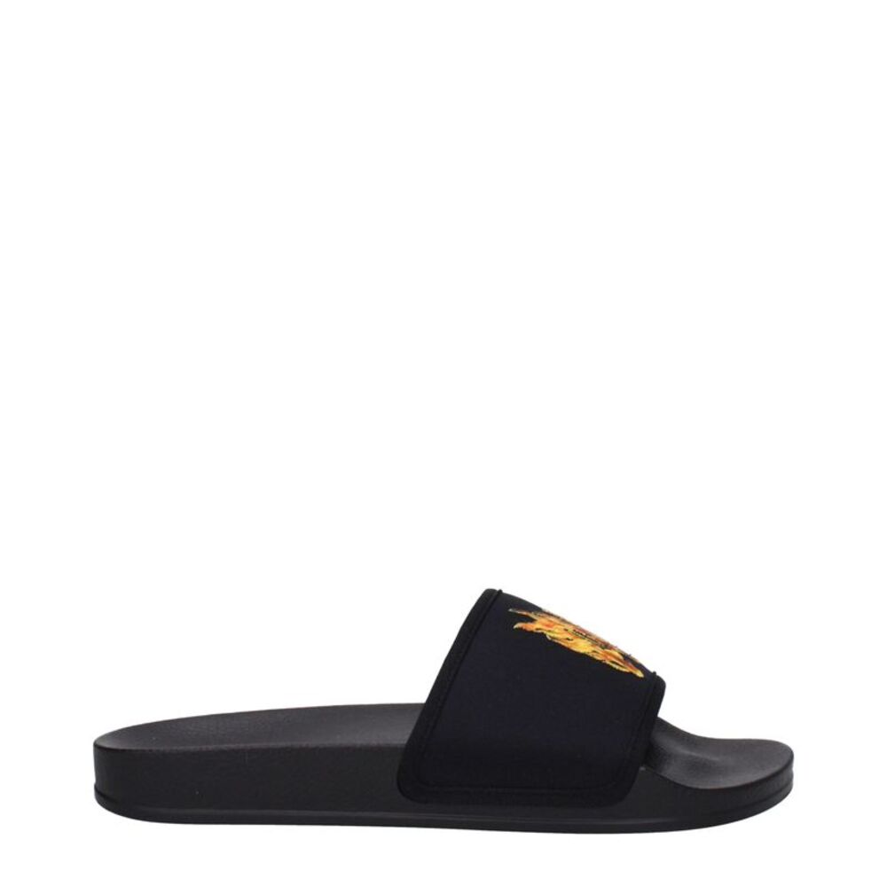 Palm Angels Black Fabric Men's Slippers
